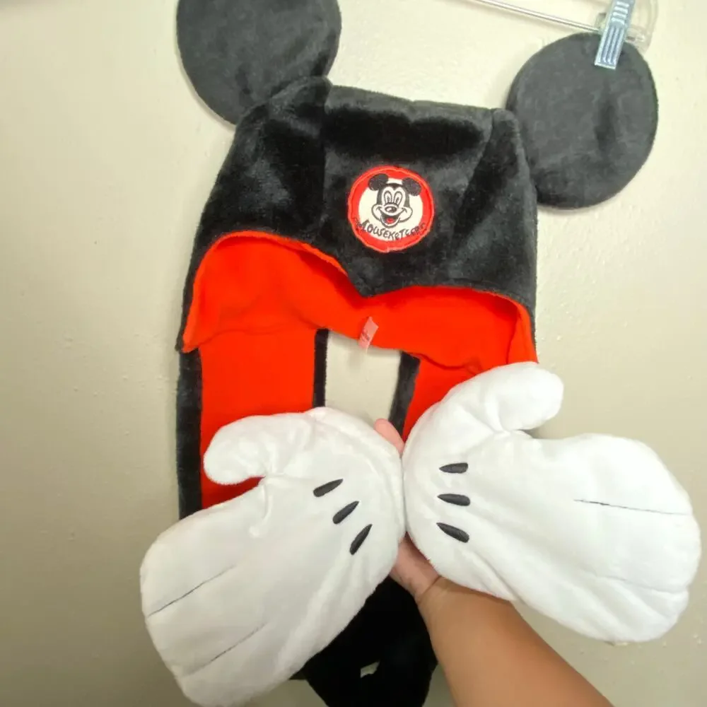 Disney Parks Mouseketeers - Mickey Mouse Plush Ears w/ Long Arms & White Mittens